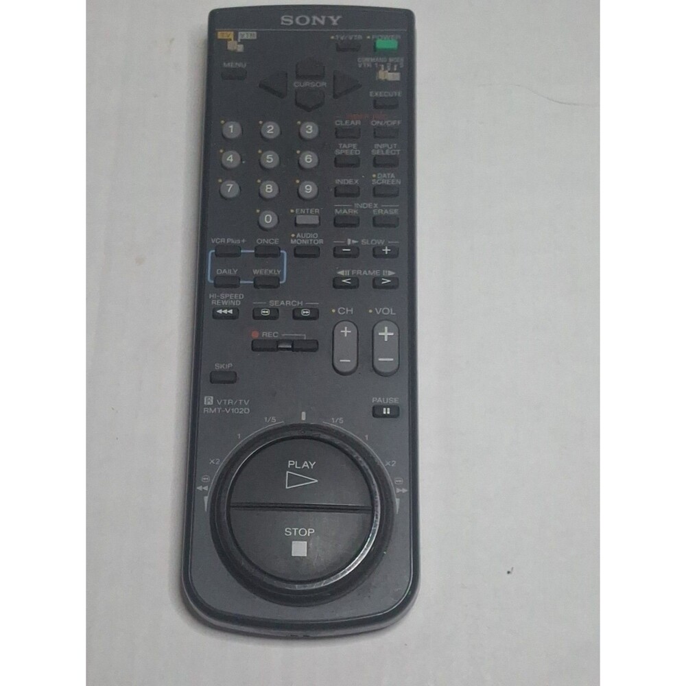 Sony RMT-V102D Black VTR / TV Remote Control w/ Battery Cover Original - TESTED